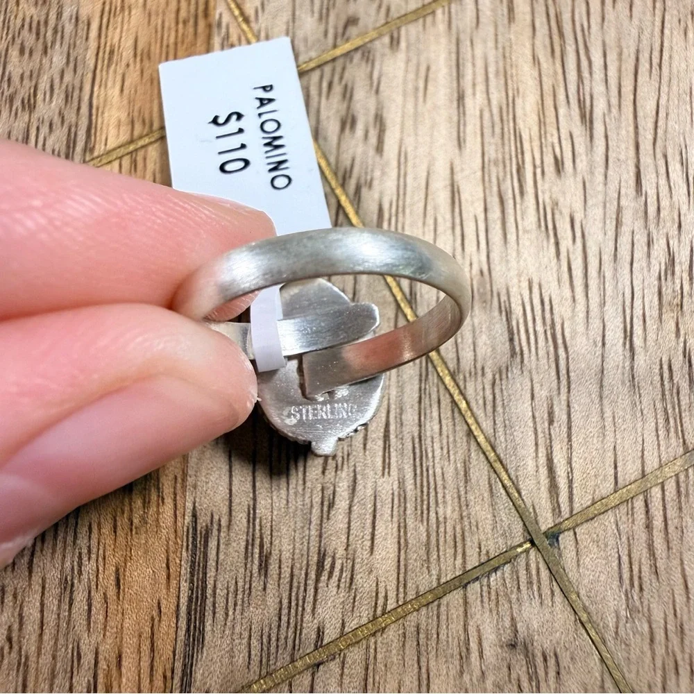 925 Sterling Silver South West‎ Palomino Variscite Ring Size Adjustable
